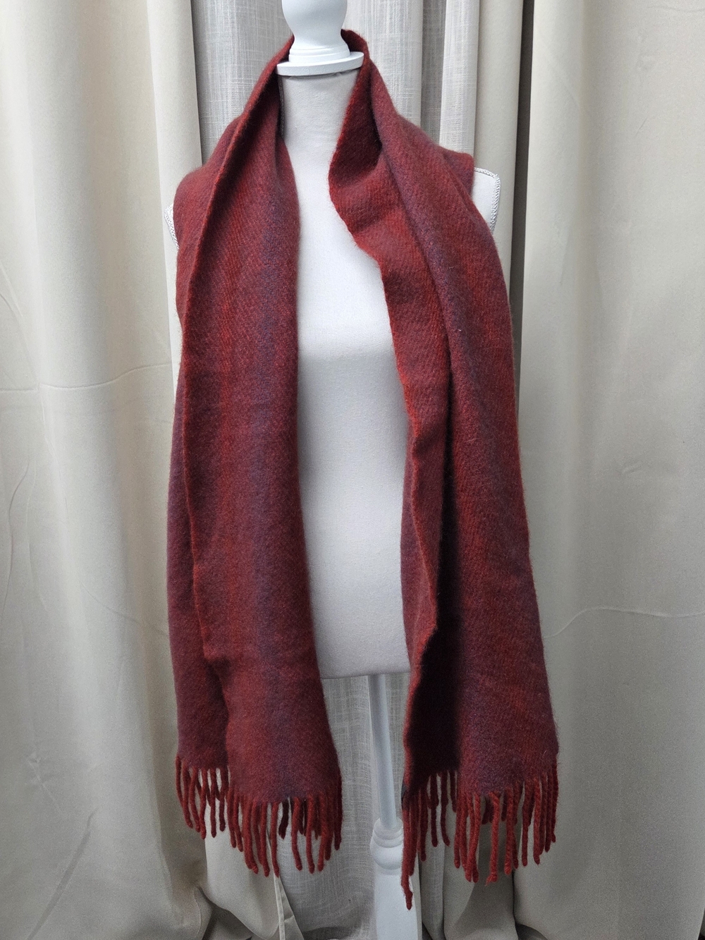 Joanne Nelson N.Z. Hand Woven Wool Scarf Dark Academia Granolacore Cabincore